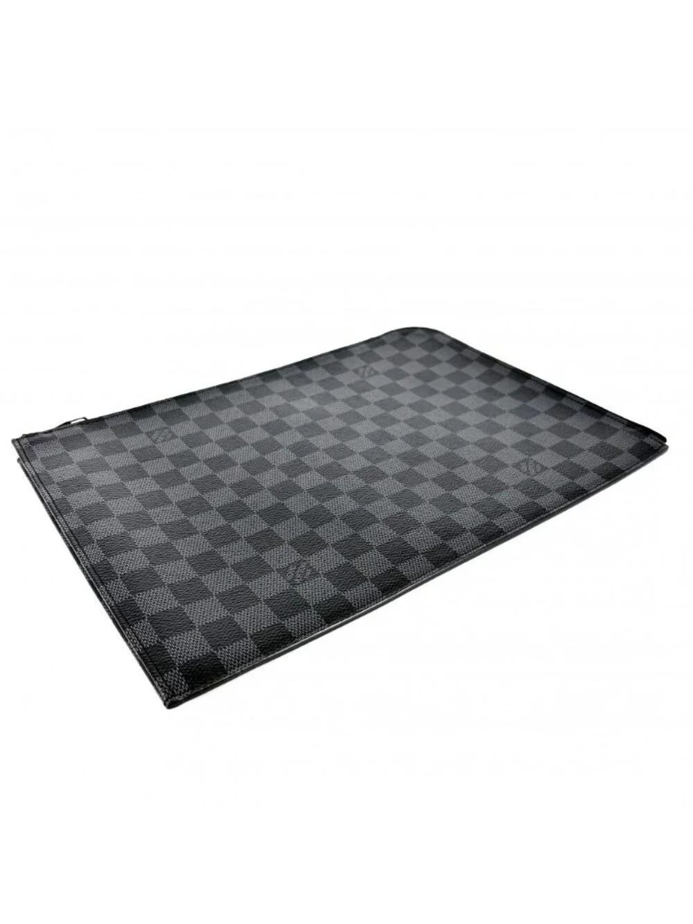 Louis Vuitton Clutch Damier Graphite Pochette Jour GM Second Black Silver